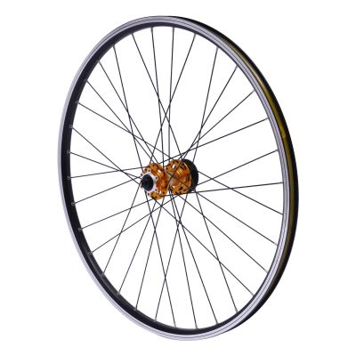 HinLIaDa Mountain Bike Wheelset 27.5 Inch, Aluminum Alloy Rim Disc Brake MTB Wheelset, Quick Release Front Rear Wheels Black Bike Wheels Carbon Hub MTB Wheels Fit 7-11 Speed Cassette (Golden)