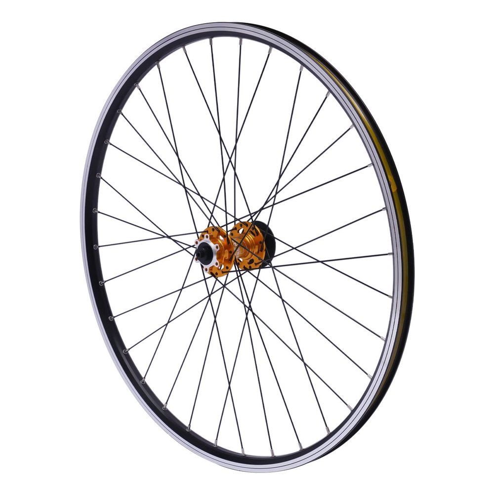 HinLIaDa Mountain Bike Wheelset 27.5 Inch, Aluminum Alloy Rim Disc Brake MTB Wheelset, Quick Release Front Rear Wheels Black Bike Wheels Carbon Hub MTB Wheels Fit 7-11 Speed Cassette (Golden)