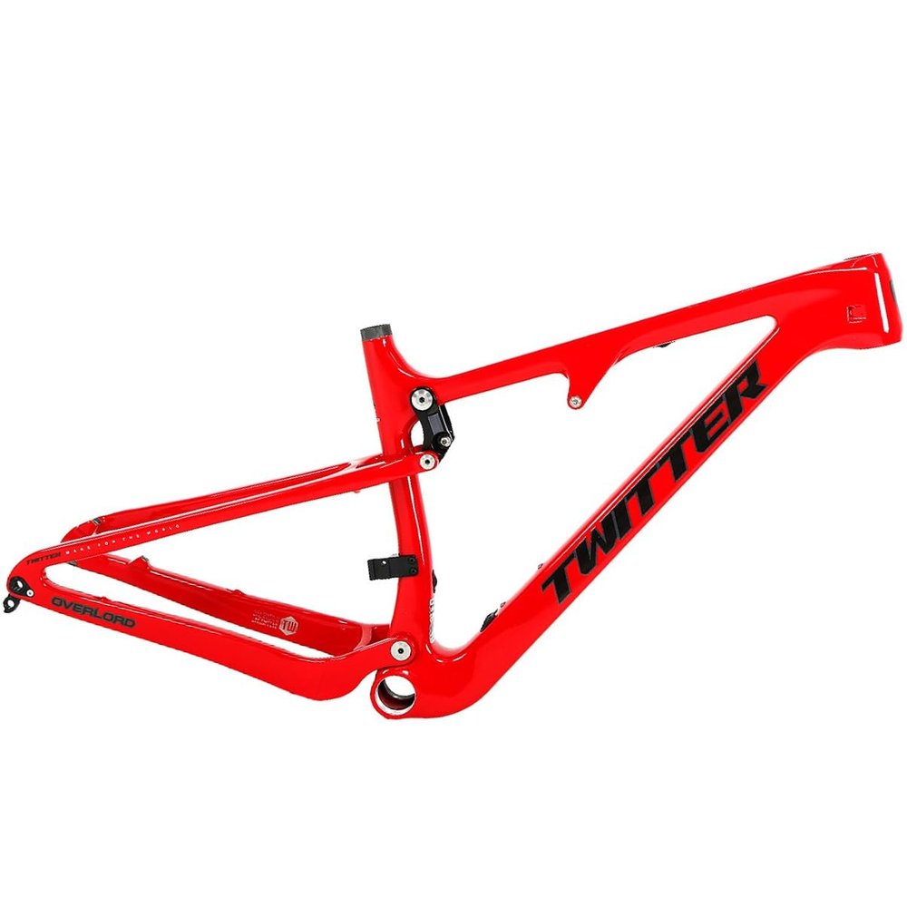 DHNCBGFZ 27.5ER 29ER Carbon Trail Mountain Bike Frame 120mm Frame Travel 148 * 12MM Thru Axle Rear Space with T47 Threaded Center Shaft Routing Internal (Color : Red, Size : 29x15'')