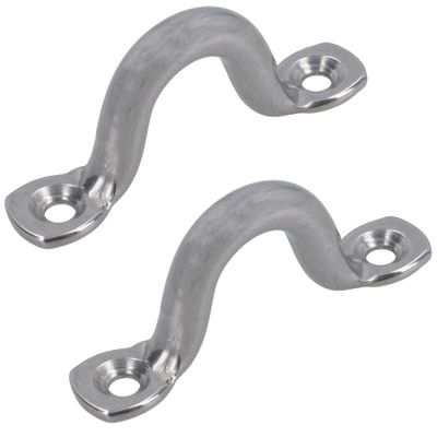 AB Tools 2 Pack 10mm Stainless Steel Wire Sheet Eye Tie Down Hook Strap 316 Marine Grade