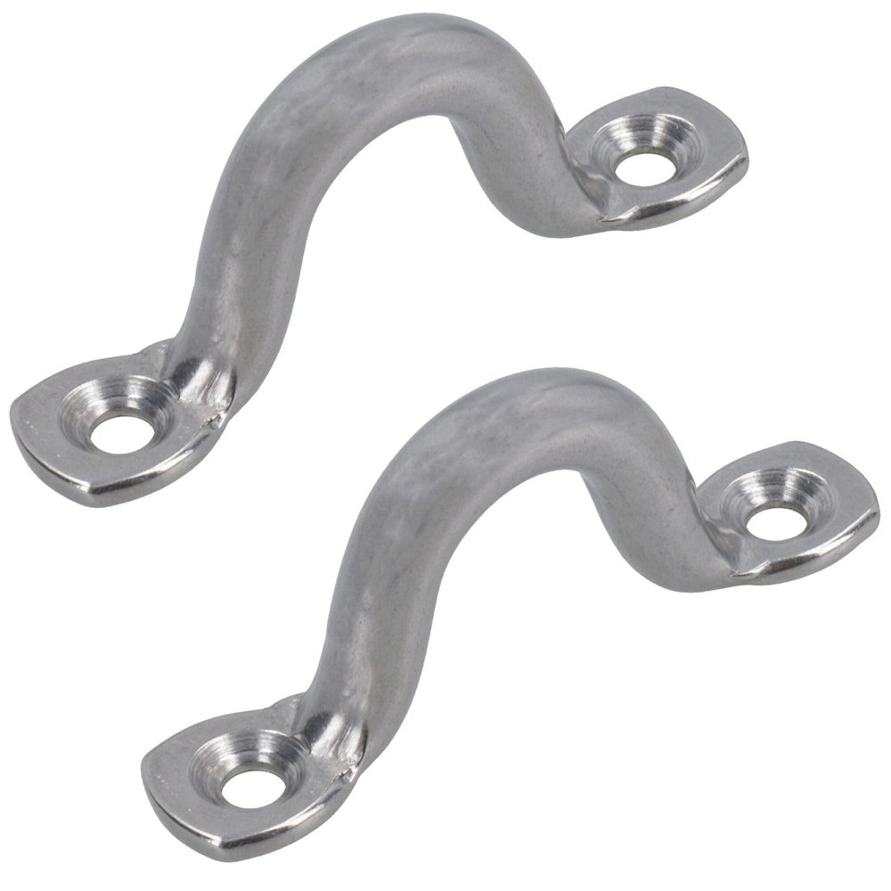 AB Tools 2 Pack 10mm Stainless Steel Wire Sheet Eye Tie Down Hook Strap 316 Marine Grade