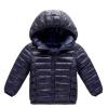 Zip-Up Coat for Toddler Kids Girls Boys Solid Color Hooded Jacket Fall Winter Warm Light Down Clothing Tops (Blue, 7-8Years) view 1