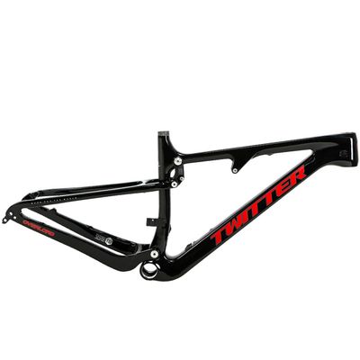 DHNCBGFZ 27.5ER 29ER Carbon Trail Mountain Bike Frame 120mm Frame Travel 148 * 12MM Thru Axle Rear Space with T47 Threaded Center Shaft Routing Internal (Color : Black red, Size : 27.5x15'')