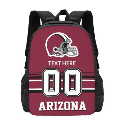 Midkepf Custom Arizona Backpack, Personalized Name and Number Backpack High Capacity Custom Football Gift for Men Women Fans