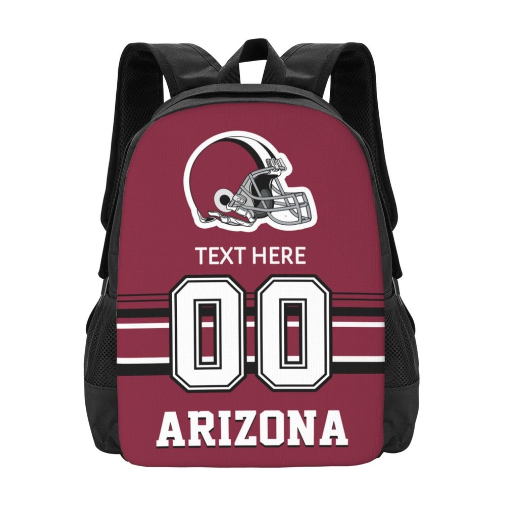 Midkepf Custom Arizona Backpack, Personalized Name and Number Backpack High Capacity Custom Football Gift for Men Women Fans