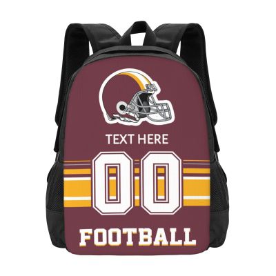 Midkepf Custom Yellwo Red Backpack, Personalized Name and Number Backpack High Capacity Custom Football Gift for Men Women Fans