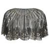 Women 1920S Shawl Evening Wedding Cape Sequin Beaded Art Deco Stripped Themed Party Shrug black gold one size view 1