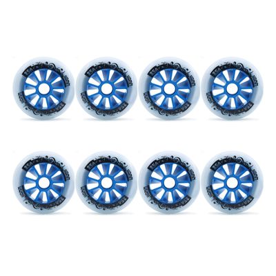 JHKJ Inline Wheels Replacement Wheels 90MM 100MM 110MM Inline Speed Wheels Hardness 85A 8-Pack for Outdoor Inline Hockey Replacement Wheels,Blue,90MM