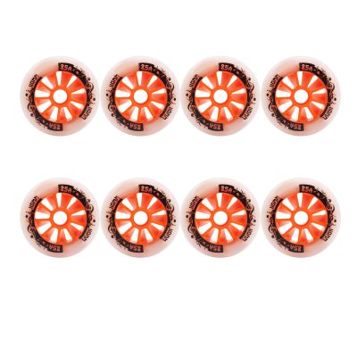 JHKJ Inline Wheels Replacement Wheels 90MM 100MM 110MM Inline Speed Wheels Hardness 85A 8-Pack for Outdoor Inline Hockey Replacement Wheels,Orange,100MM