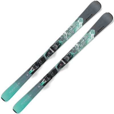 NORDICA Women's Wild Belle DC 84 Stable Durable Chassis Maneuverable All Mountain Alpine Snow Skis with TP2 Light 11 FDT Bindings, Black - Teal, 144