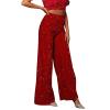 Adoeren Women Sequin Flare Long Pants Glitter Wide Leg Bell Bottom Palazzo Trousers Y2k Sparkly Disco Party Wear(C Red,M) view 4