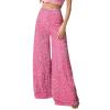 Adoeren Women Sequin Flare Long Pants Glitter Wide Leg Bell Bottom Palazzo Trousers Y2k Sparkly Disco Party Wear(C Pink,X-L) view 3