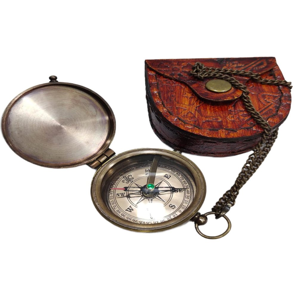 Authentic Brass Navigational Ship Sailor Instrument Vintage Quote Compass Mom You Will Always Be My Inspiration & MyTrue Guide in Compass Nautical Brass Compass with Leather Case