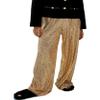 Adoeren Women Sequin Flare Long Pants Glitter Wide Leg Bell Bottom Palazzo Trousers Y2k Sparkly Disco Party Wear(A Gold,M) view 1