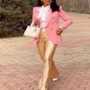 Adoeren Women Sequin Flare Long Pants Glitter Wide Leg Bell Bottom Palazzo Trousers Y2k Sparkly Disco Party Wear(A Gold,M) view 3