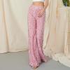Adoeren Women Sequin Flare Long Pants Glitter Wide Leg Bell Bottom Palazzo Trousers Y2k Sparkly Disco Party Wear(C Light Pink,M) view 2
