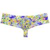 Jaxu Men's Mini Cheek Underwear Bulge Pouch Hipster Boxer Brief Booty Short Half Hip Brazilian Bikini Skimpy Swimwear Yellow Wax Flower M view 1