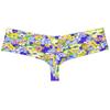 Jaxu Men's Mini Cheek Underwear Bulge Pouch Hipster Boxer Brief Booty Short Half Hip Brazilian Bikini Skimpy Swimwear Yellow Wax Flower M view 3