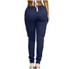 High Waist Yoga Leggings for Women, Tummy Control Workout Running Solid Stretch Cargo Pocket Leggings with 4 Pockets Navy view 2