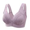 Wide Band Bras for Women Women's Daily Bras, Convenient Front Button Bra High Support Everyday Bra Wireless Push Up Bra Front Closure Sports Bras Purple S view 1