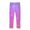 Aflyko Girls' Leggings Purple Pink Glitter Kids Athletic Pants Dance Tights Yoga Ballet Running Workout Everyday Wear 5T view 1