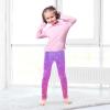 Aflyko Girls' Leggings Purple Pink Glitter Kids Athletic Pants Dance Tights Yoga Ballet Running Workout Everyday Wear 5T view 2