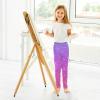 Aflyko Girls' Leggings Purple Pink Glitter Kids Athletic Pants Dance Tights Yoga Ballet Running Workout Everyday Wear 5T view 4