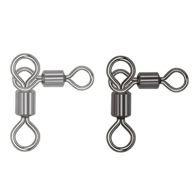 DHAEY SeroNi 10-50pcs 3 Way Fishing Swivel Rolling Triangle Joint Rolling Fishhooks Fishing Connector Accessories(50 pcs 12-14)
