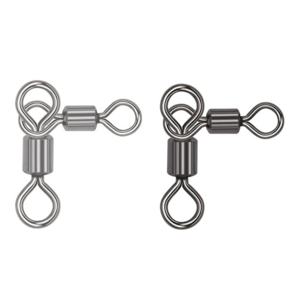 DHAEY SeroNi 10-50pcs 3 Way Fishing Swivel Rolling Triangle Joint Rolling Fishhooks Fishing Connector Accessories(50 pcs 12-14)