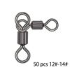 DHAEY SeroNi 10-50pcs 3 Way Fishing Swivel Rolling Triangle Joint Rolling Fishhooks Fishing Connector Accessories(50 pcs 12-14) view 2