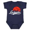 Xtreme Apparrel Los Angeles Skyline Kid's Baby Bodysuit for Baseball Fans (Navy, 24M) view 1