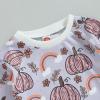 JeuaPho Baby Boy Halloween Outfits Pumpkin Pie Print Long Sleeve Sweatshirt and Pant for Toddler 2 Piece Fall Clothes Set (09 Pink, 6-12 Months) view 3