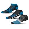 For Bare Feet NFL CAROLINA PANTHERS Stripe Stack 3 Pack Ankle Sock Team Colors Large view 1