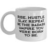 RISE. HUSTLE. SLAY. REPEAT. BE THE BADASS UMPIRE YOU WERE BORN TO BE. 11oz 15oz Mug, Umpire Cup, Gag Gifts For Umpire from Boss, Baseball umpire gifts, Cool baseball gifts, Unique baseball gifts, view 1