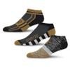 For Bare Feet NFL NEW ORLEANS SAINTS Stripe Stack 3 Pack Ankle Sock Team Colors Large view 1