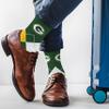 For Bare Feet NFL GREEN BAY PACKERS Argyle Remix Premium Dress Sock Team Color OSFM view 2
