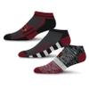 For Bare Feet NFL ARIZONA CARDINALS Stripe Stack 3 Pack Ankle Sock Team Colors Large view 1