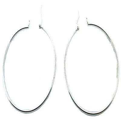 2 Inch Hoop Bright Polish Pair Earrings Sterling Silver PSE33