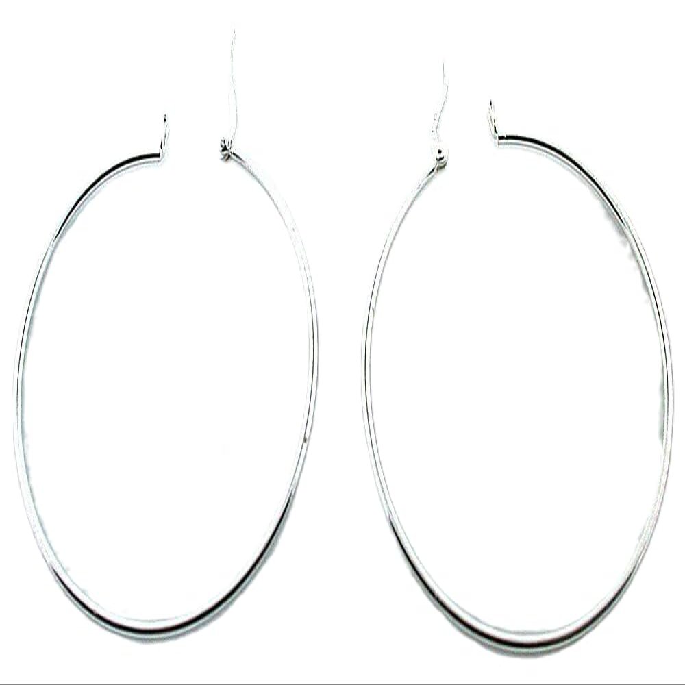 2 Inch Hoop Bright Polish Pair Earrings Sterling Silver PSE33