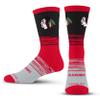 For Bare Feet NHL CHICAGO BLACKHAWKS Elevate Premium Dress Crew Sock Team Color Large view 1