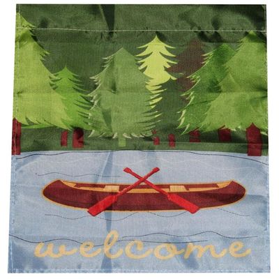 12x18 Lakeside Canoe Boat Welcome Sleeved Garden 12"x18" Flag