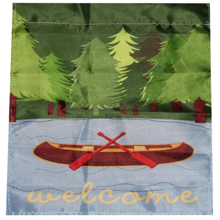 12x18 Lakeside Canoe Boat Welcome Sleeved Garden 12"x18" Flag