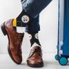 For Bare Feet NFL PITTSBURGH STEELERS Argyle Remix Premium Dress Sock Team Color OSFM view 2