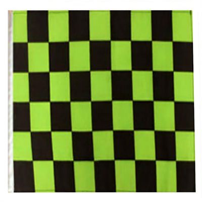 12x18 12"x18" Black & Green Checkered Checker Race Sleeve Flag Boat Car Garden