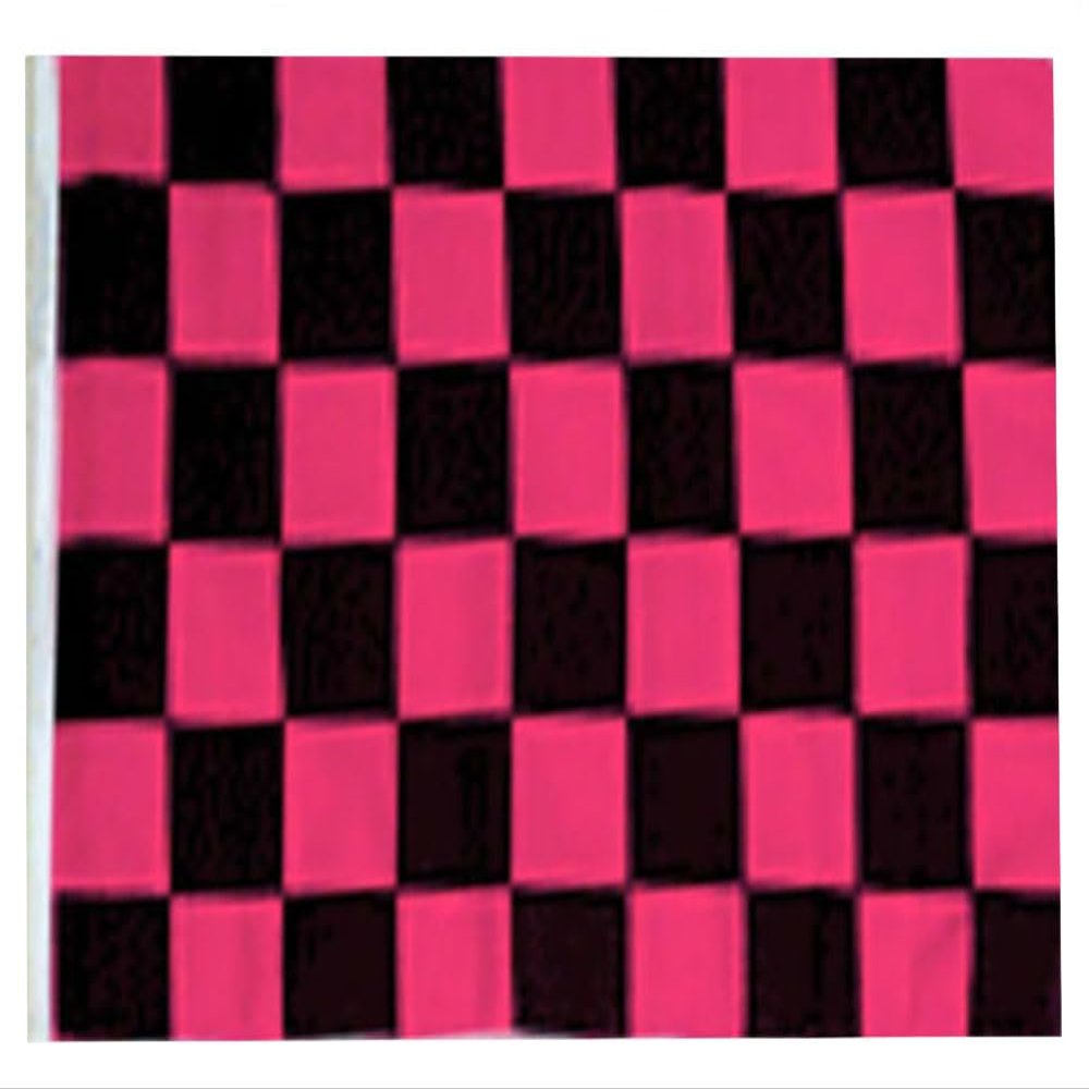 12x18 12"x18" Black and Pink Checkered Race Sleeve Flag Boat Car Garden