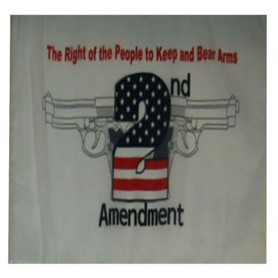 12x18 12"x18" 2nd Amendment White Two Guns Sleeve Flag Boat Car Garden