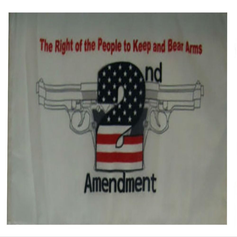 12x18 12"x18" 2nd Amendment White Two Guns Sleeve Flag Boat Car Garden