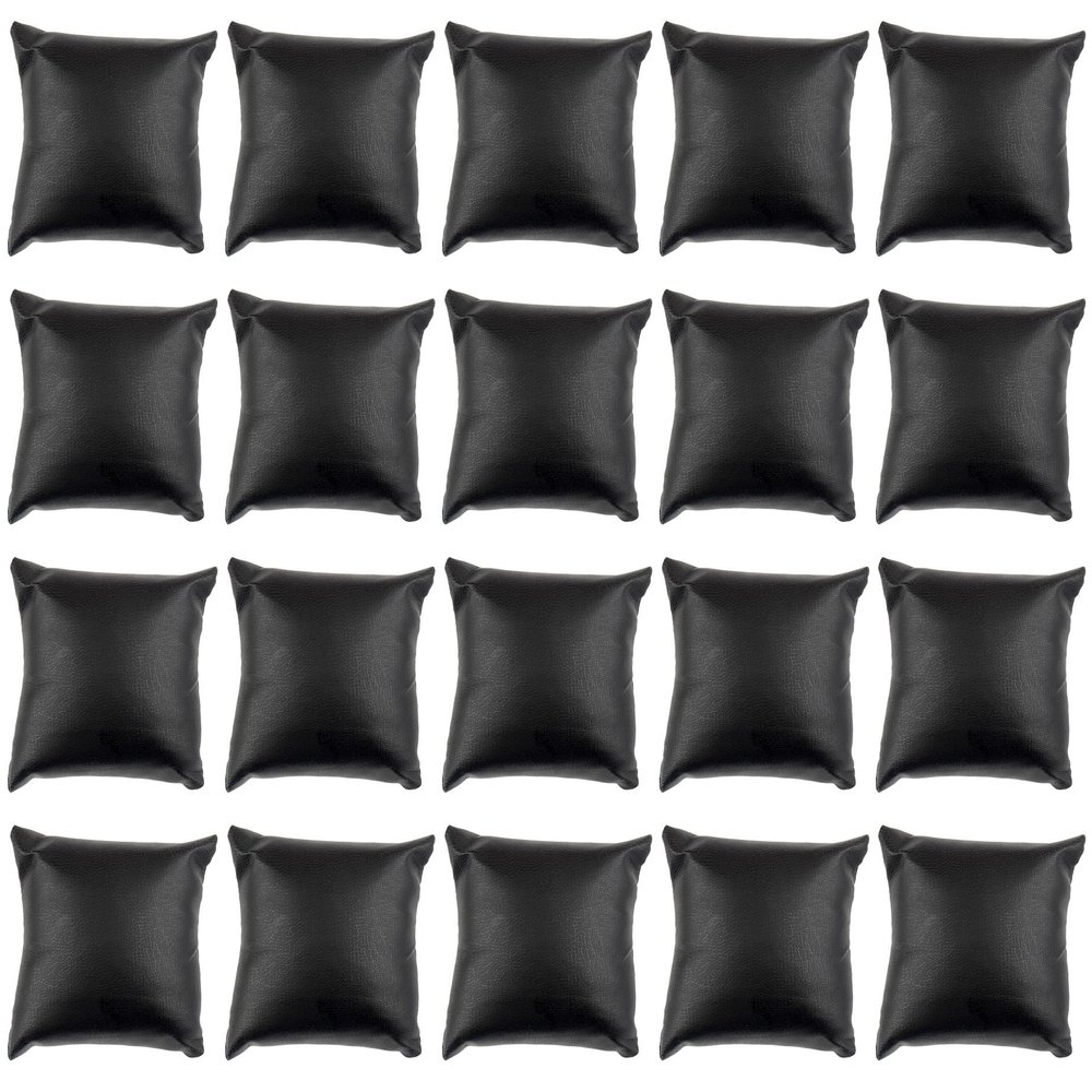 AUEAR, 20 Pack Black PU Leather Watch Pillows Jewelry Display Pillow Bracelet Bangle Cushion Organizer for Gift Box