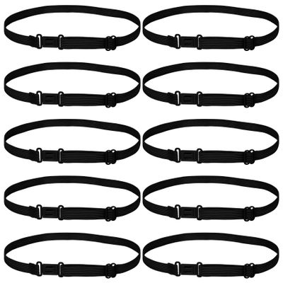 AUEAR, 10 Pack Black Adjustable Bow Tie Straps Elastic Belts with Clips for DIY Accessories