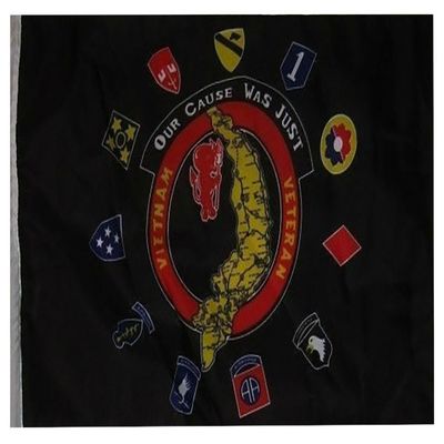 12x18 12"x18" Vietnam Veteran Vet Black Sleeve Flag Boat Car Garden